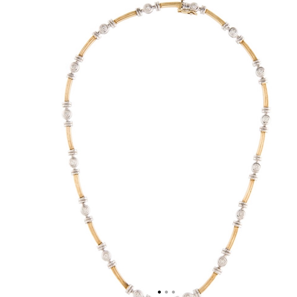 14K Two Tone Diamond Necklace